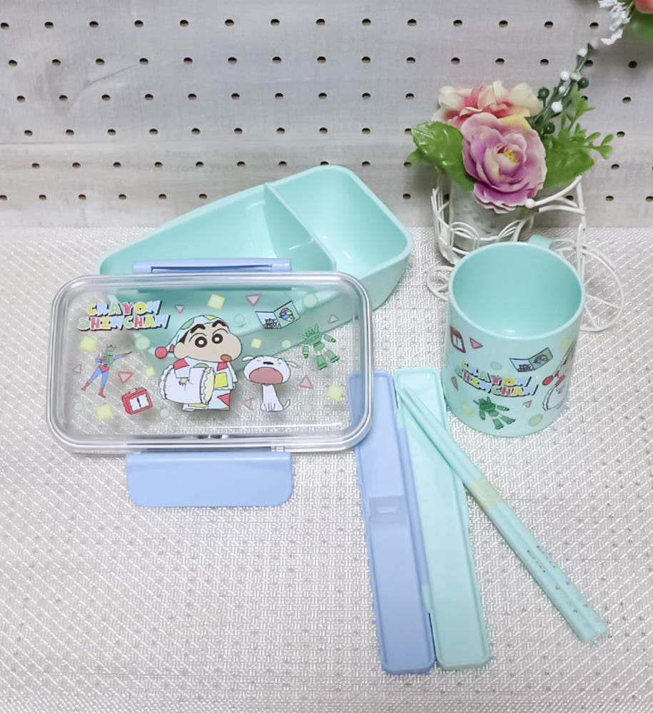 짱구 파자마 머그컵 젓가락 케이스 도시락 런치박스 530ml - 하카타몰