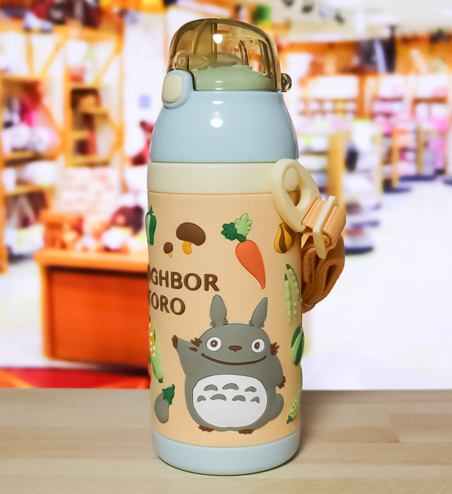 스케이터 지브리 이웃집 토토로 3D 원푸쉬 보냉 스테인리스 스트로 보틀 380ml  (스트렙 포함) SSPV4 - 하카타몰