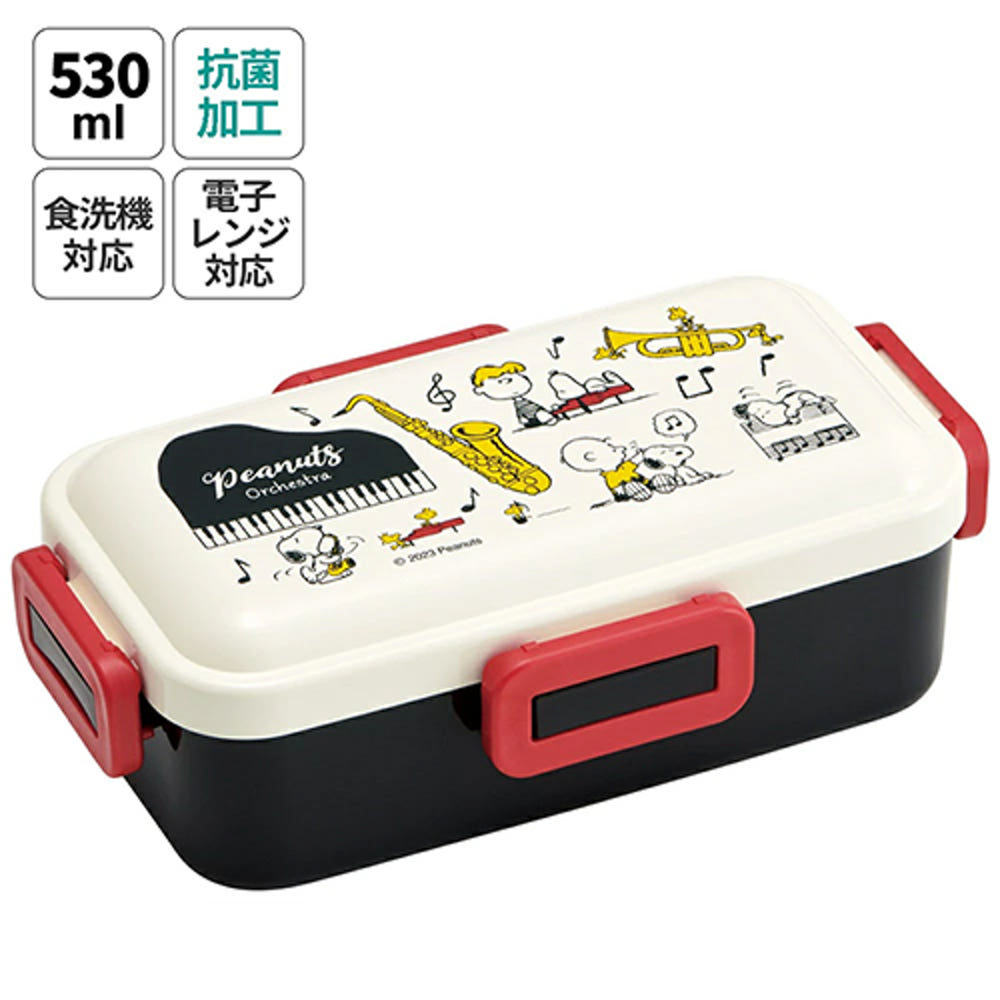 스케이터 스누피 오케스트라 캐릭터 항균 4면락 런치박스 도시락 530ml PFLB6AG - 주방·식기 - 하카타몰
