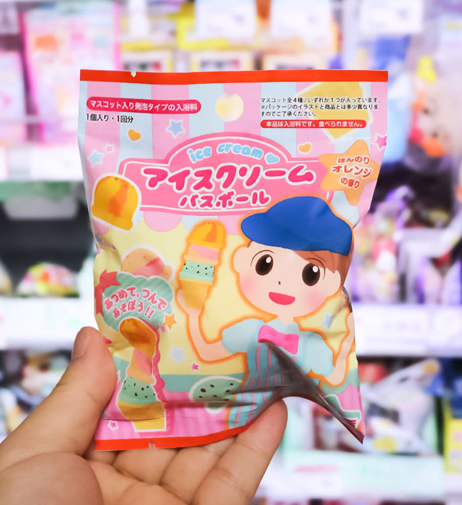 아이스크림 바스볼 마스코트 입욕제 1개입 오렌지향 55g - 욕실/입욕용품 - 하카타몰