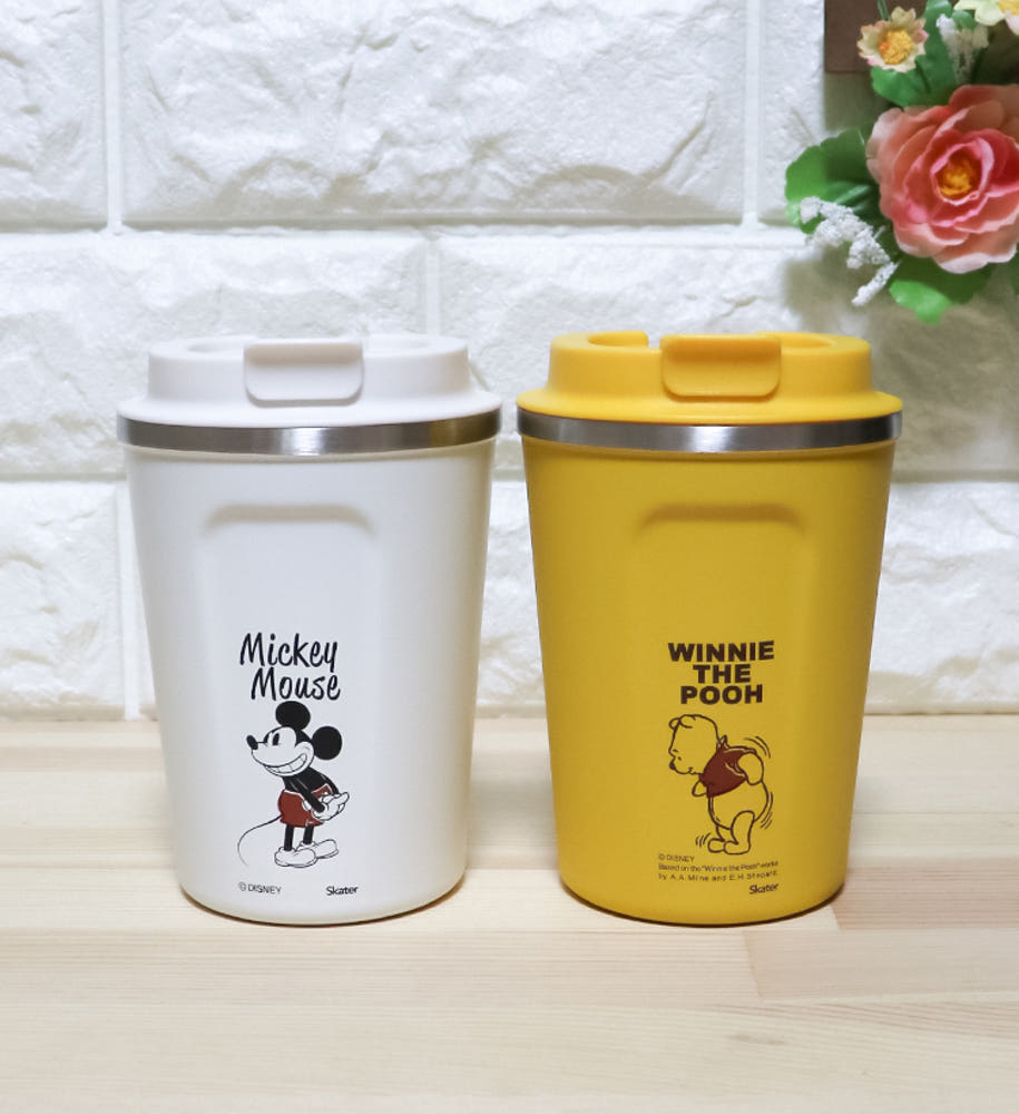 스케이터 디즈니 캐릭터 진공 단열 커피 텀블러 350ml (미키 / 곰돌이푸) - 주방·식기 - 하카타몰