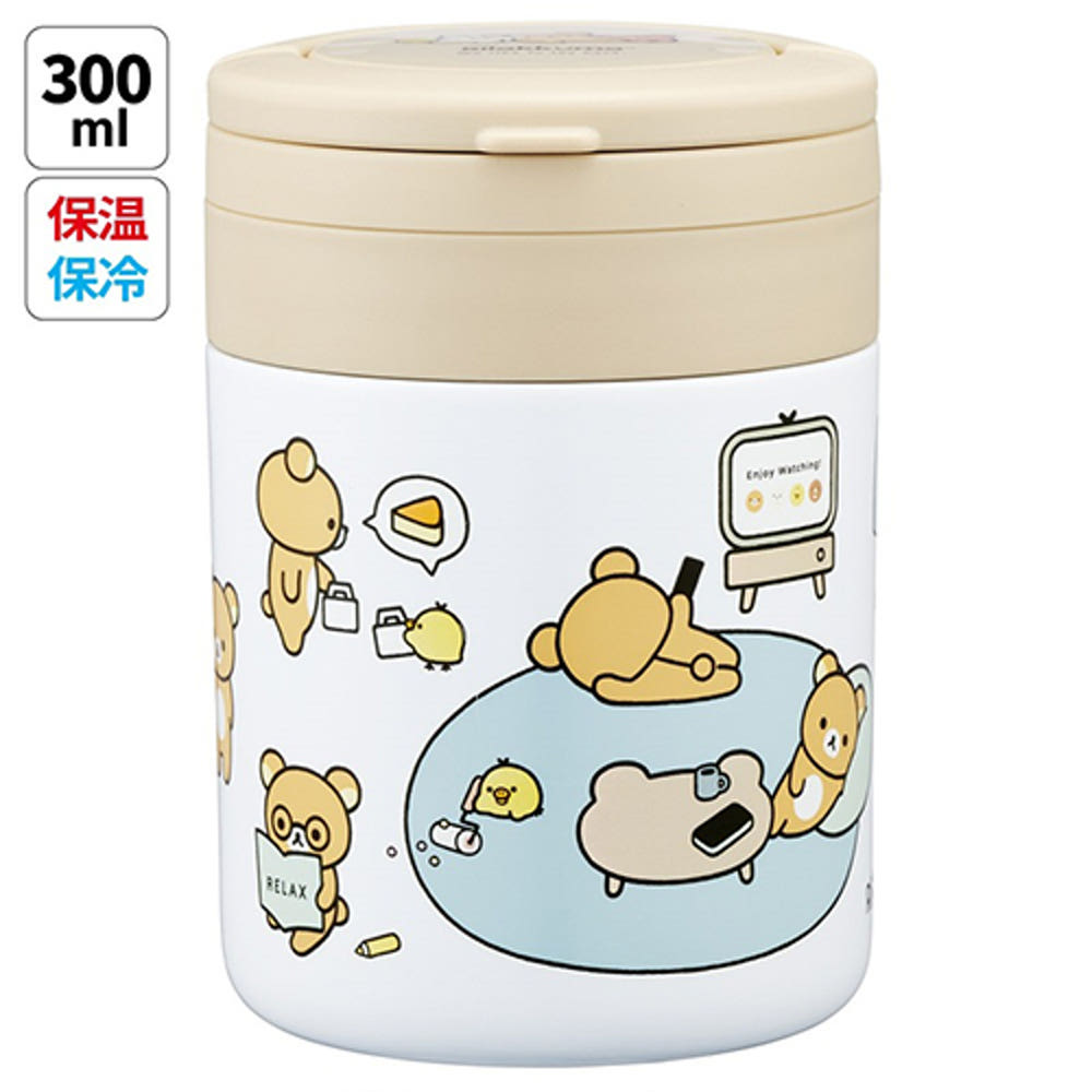스케이터 리락쿠마 캐릭터 항균 접이식 핸들 보온 보냉 델리카포트 스프통 300ml LJFO3AG - 하카타몰