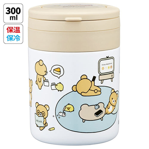 스케이터 리락쿠마 캐릭터 항균 접이식 핸들 보온 보냉 델리카포트 스프통 300ml LJFO3AG - 하카타몰