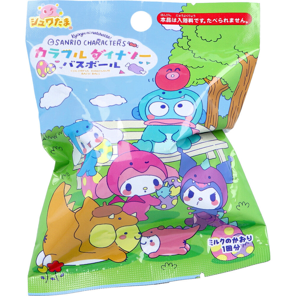슈와타마 산리오 캐릭터즈 컬러풀 다이노소어 배스볼 밀크향 75g