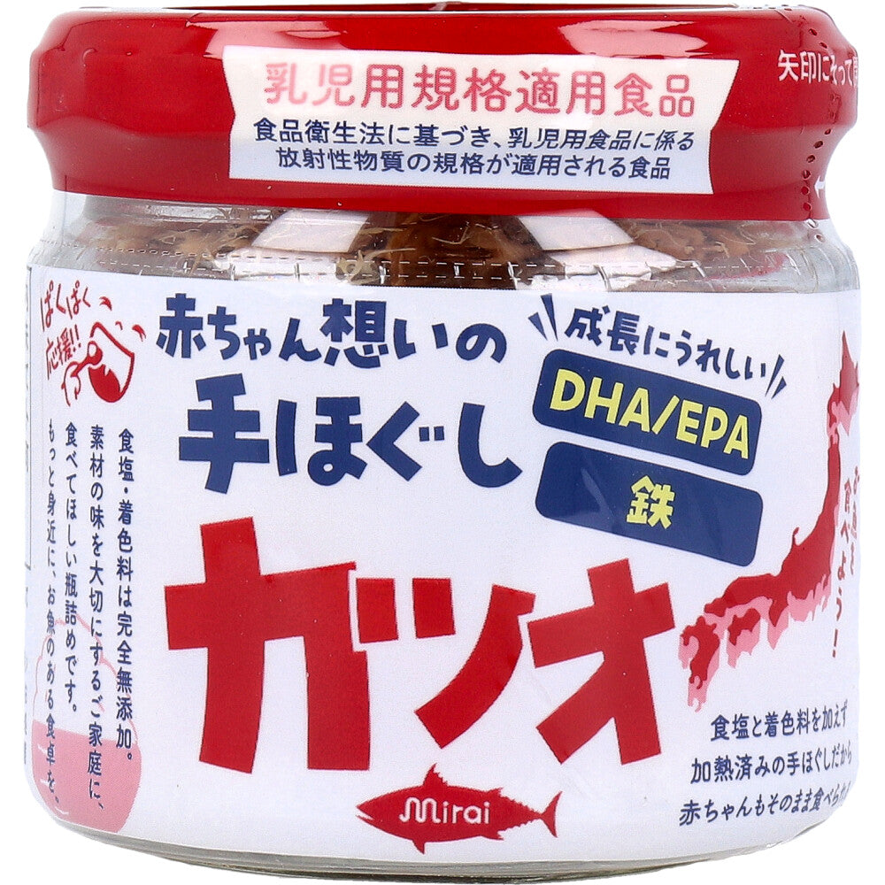 미라이 아기용 무염 손으로 찢은 가다랑어 50g