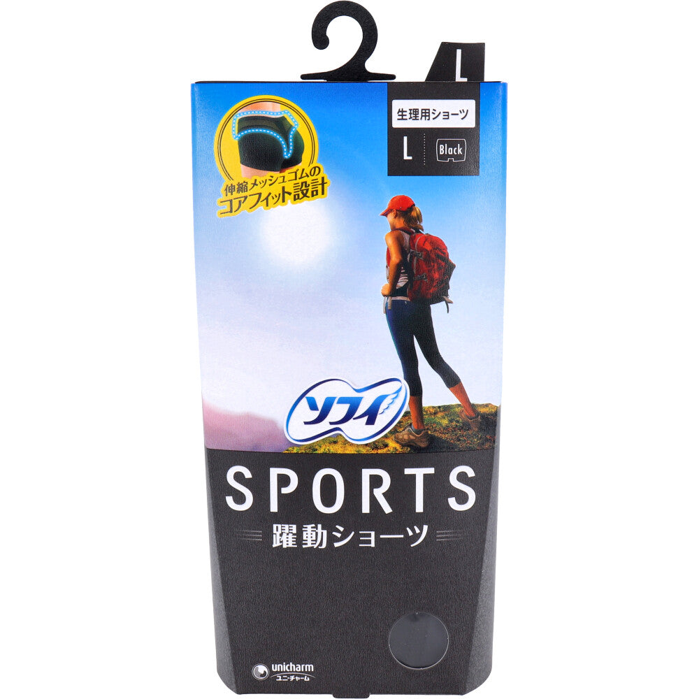 소피 SPORTS 액티브 생리용 쇼츠 L 블랙