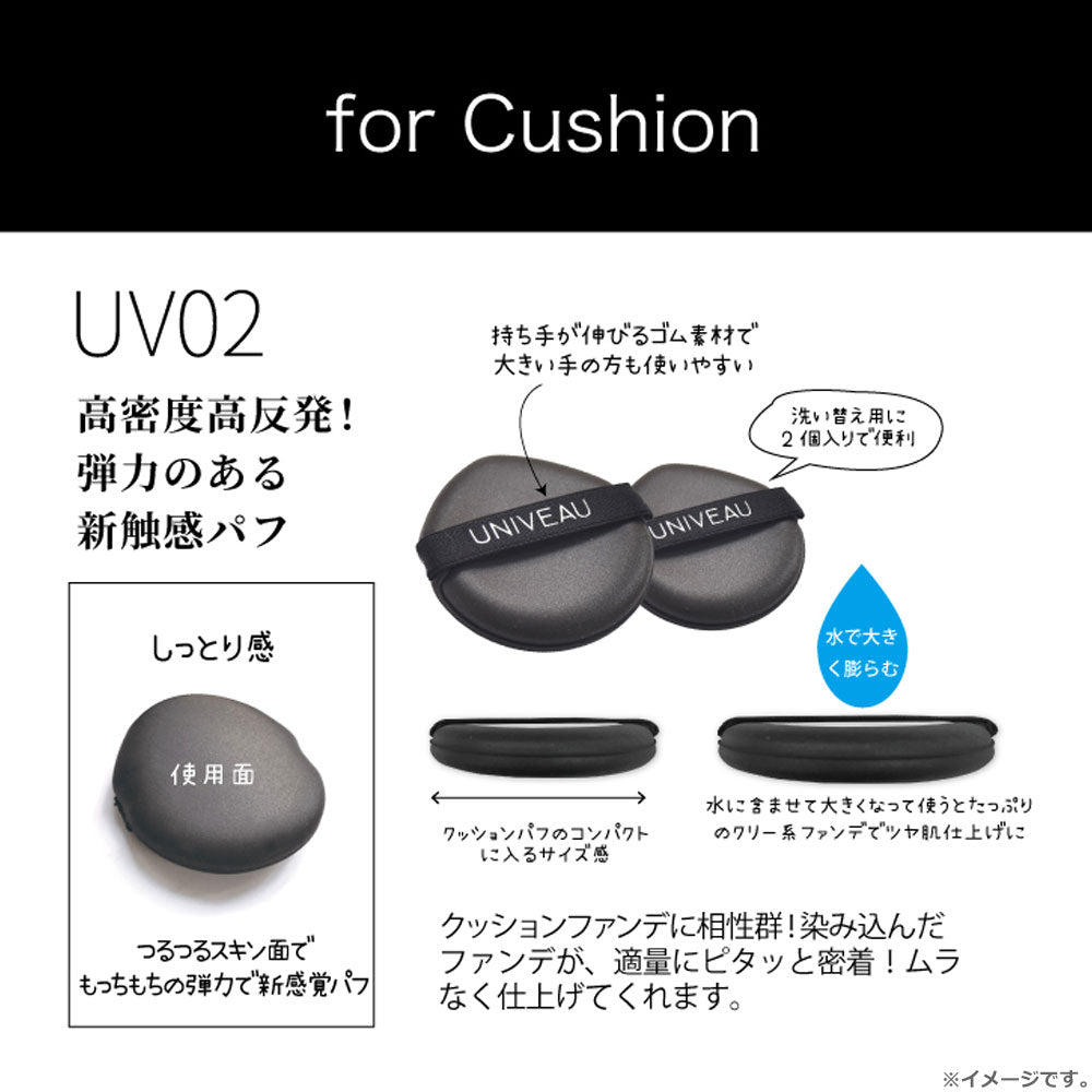 UNIVEAU 유니뷰 쿠션 파운데이션용 포인트 퍼프 54mm 2개 상세 이미지