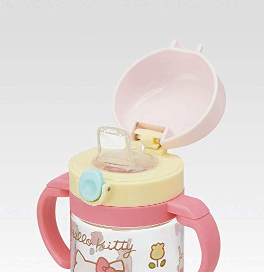 스케이터 접이식 핸들 원터치 스파우트컵 260ml (미키, 키티, 곰돌이푸, 원숭이 조지, 이나이이나이바, 배고픈애벌레, 리사라슨, 시마시마구루구루) - 하카타몰