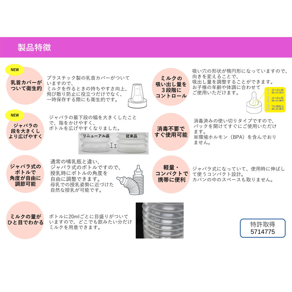 츄보 일회용 젖병 250mL 4개입 상세 이미지 7