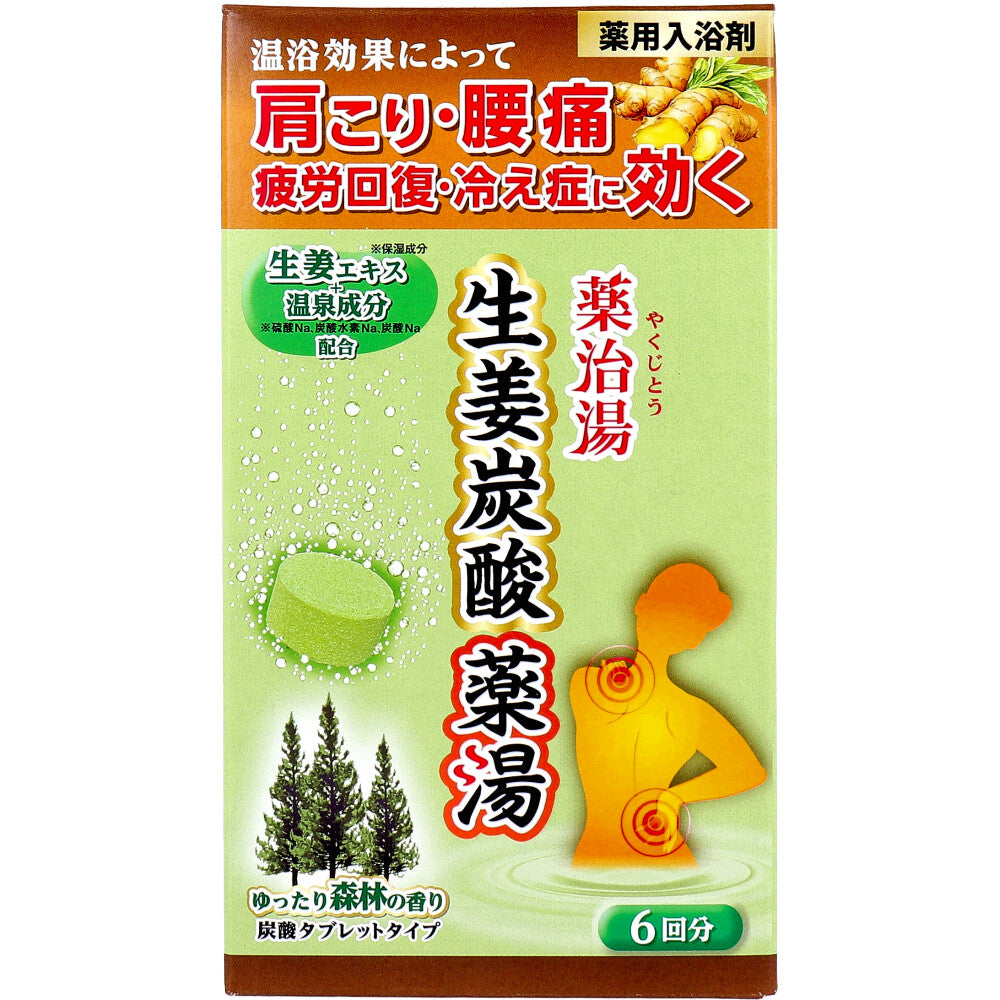 야쿠지토 생강 탄산 입욕제 숲향 50g×6정