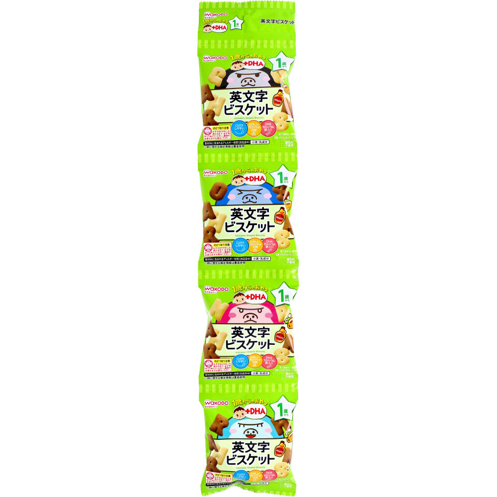 와코도 1세부터 DHA 알파벳 비스킷 14g×4봉