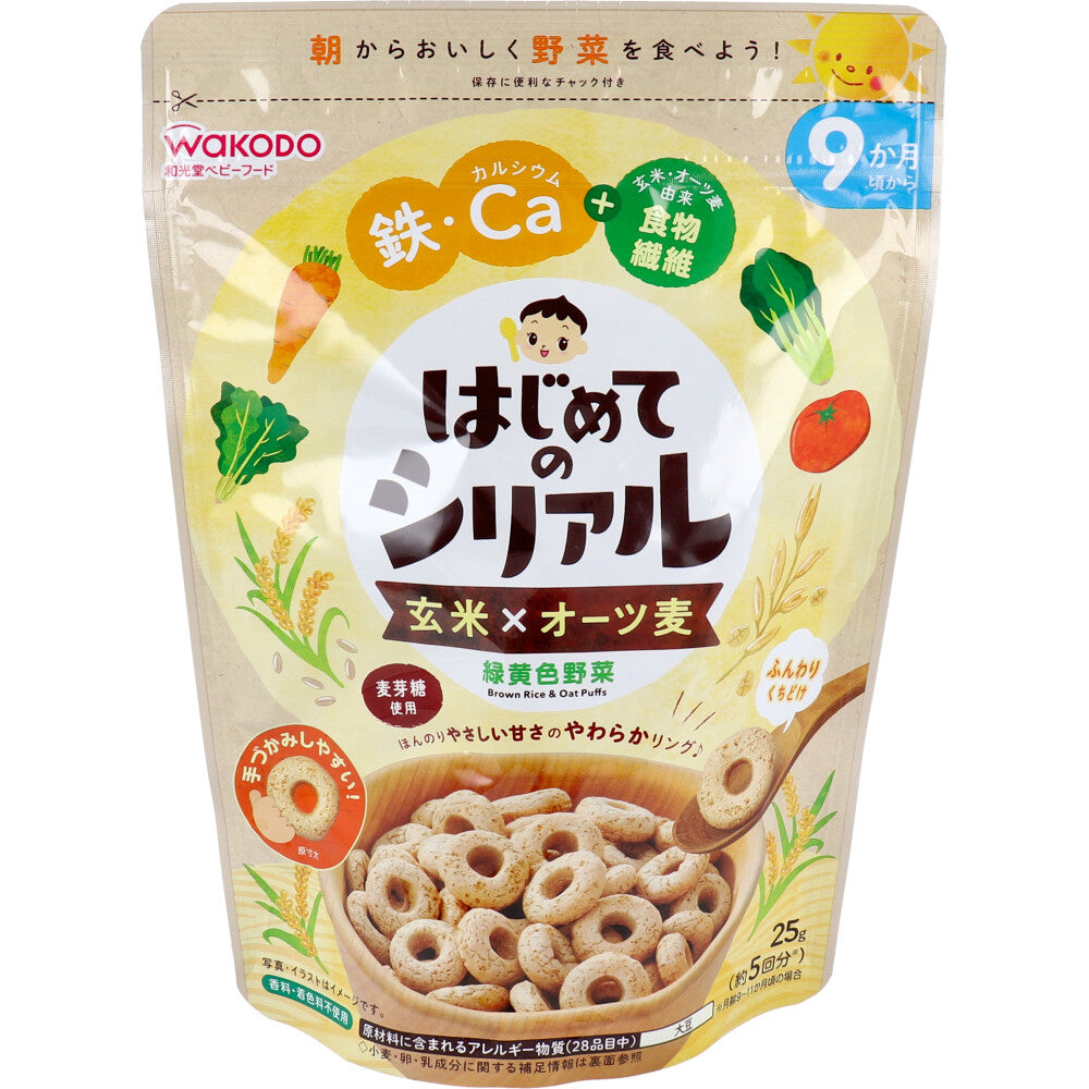 와코도 첫 시리얼 현미×오트밀 녹황색채소 25g 9개월부터