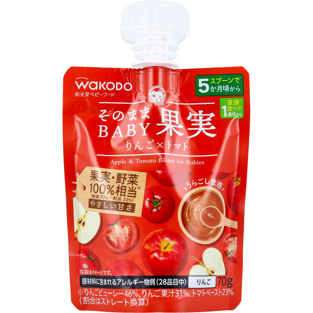 와코도 그대로 BABY 과일 사과·토마토 퓌레 70g
