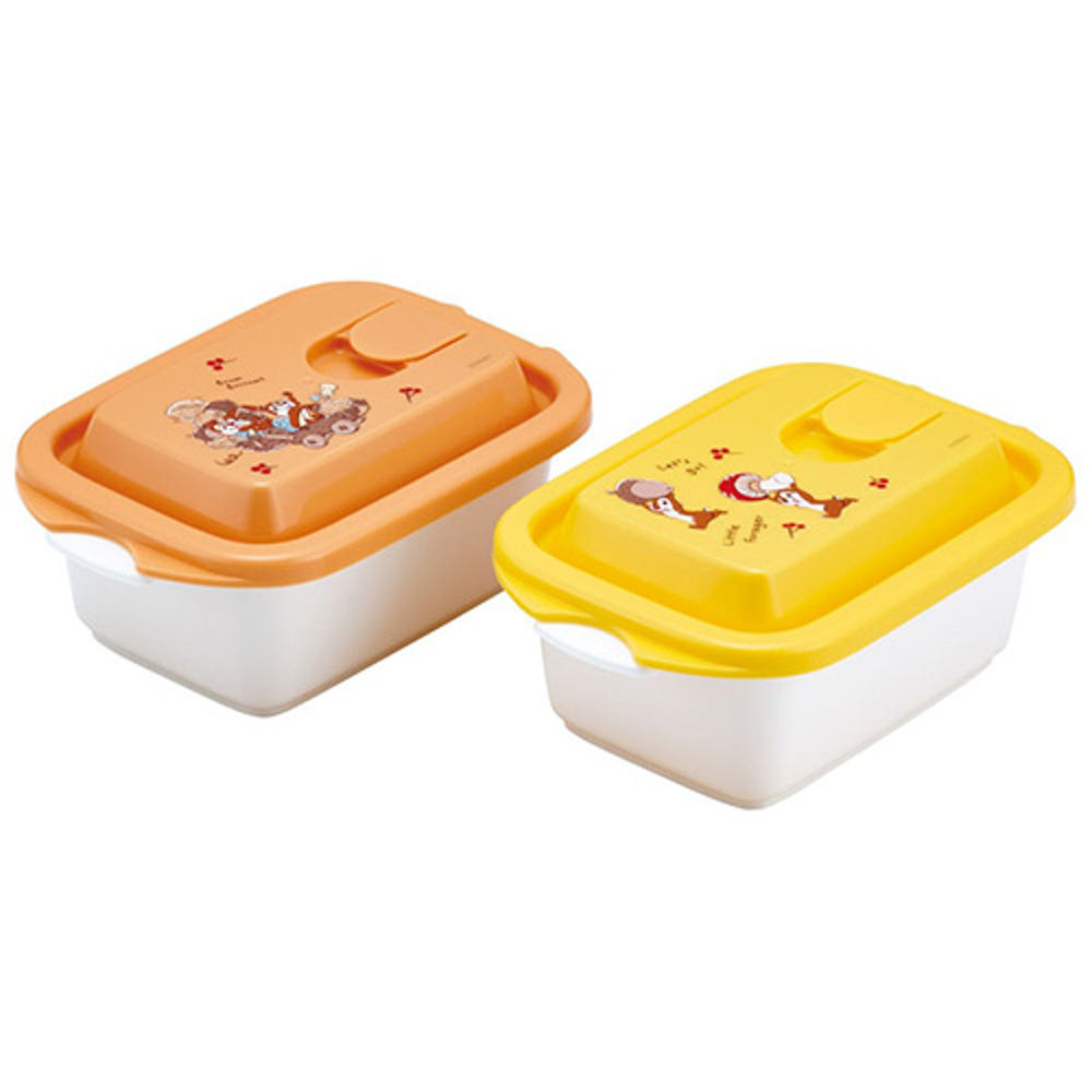 [발주상품 2~4 영업일 발송예정] 스케이터 칩앤데일 AUTUMN 캐릭터 에어밸브 돔형뚜껑 보존용기 (M) 2개세트 300ml FCNF1W - 하카타몰