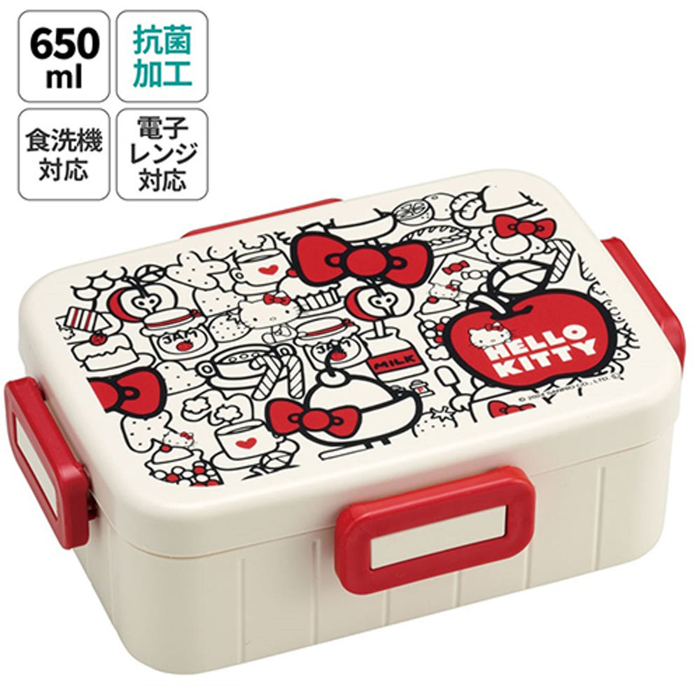 스케이터 산리오 헬로키티 KT Food Red 캐릭터 항균 4면락 런치박스 650ml YZFL7AG - 주방·식기 - 하카타몰