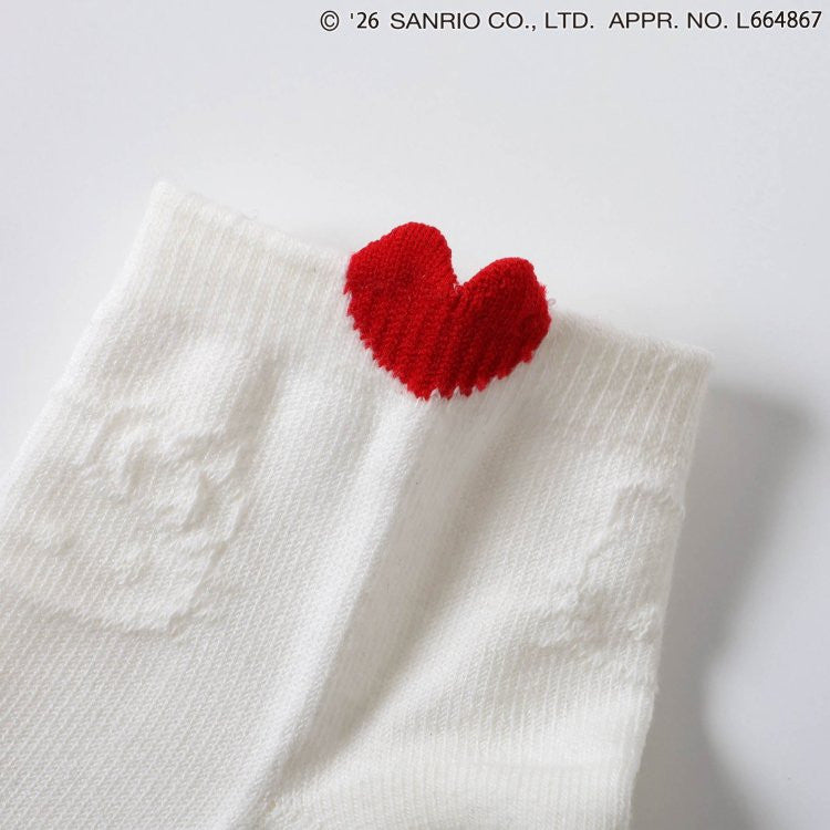 [발주 요청상품] 아프레 레 쿠르 산리오 헬로키티 캐릭터 하트 포인트 단목 양말 10~18cm - 하카타몰