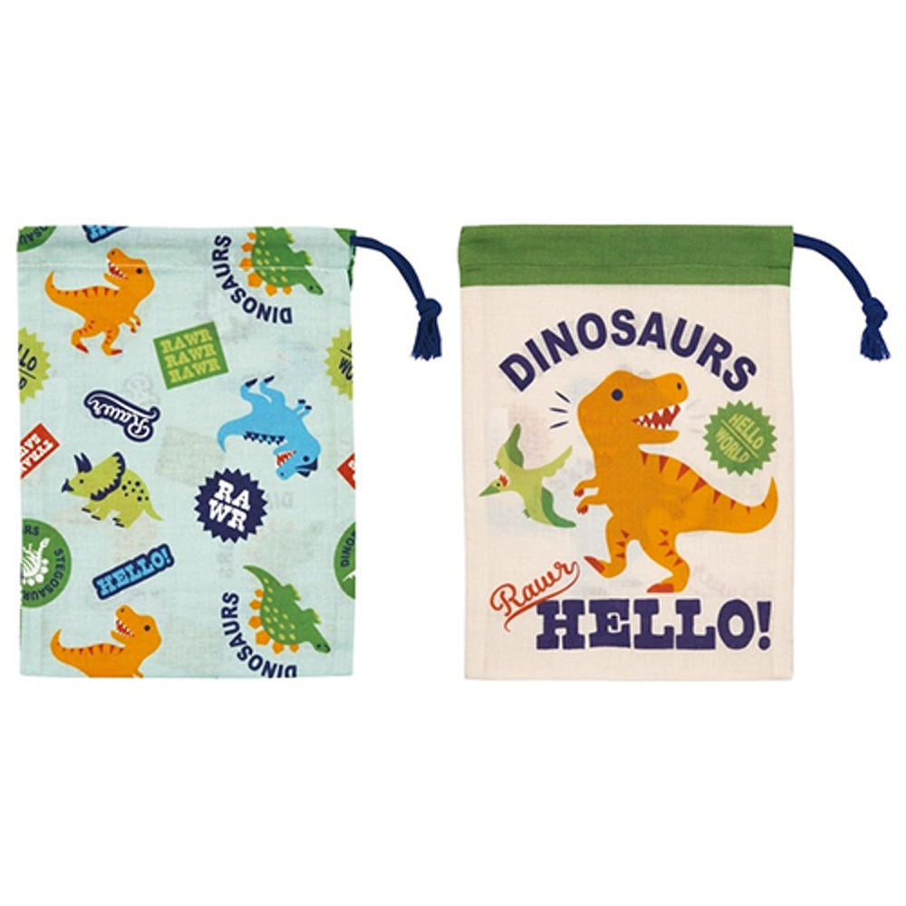 [발주상품 2~4 영업일 후 발송예정] 스케이터 DINOSAURS 캐릭터 컵 주머니 2개 세트 KB63W - 하카타몰