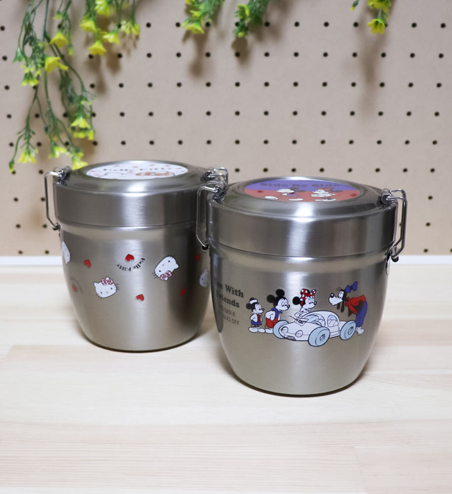 스케이터 진공 스테인리스 보온 보냉 도시락 570ml (미키 / 키티) - 주방·식기 - 하카타몰