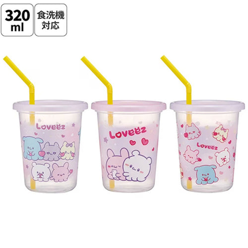 [발주상품 2~4 영업일 후 발송예정] 스케이터 라부이즈 캐릭터 빨대컵 3세트 320ml SIH3ST - 주방·식기 - 하카타몰