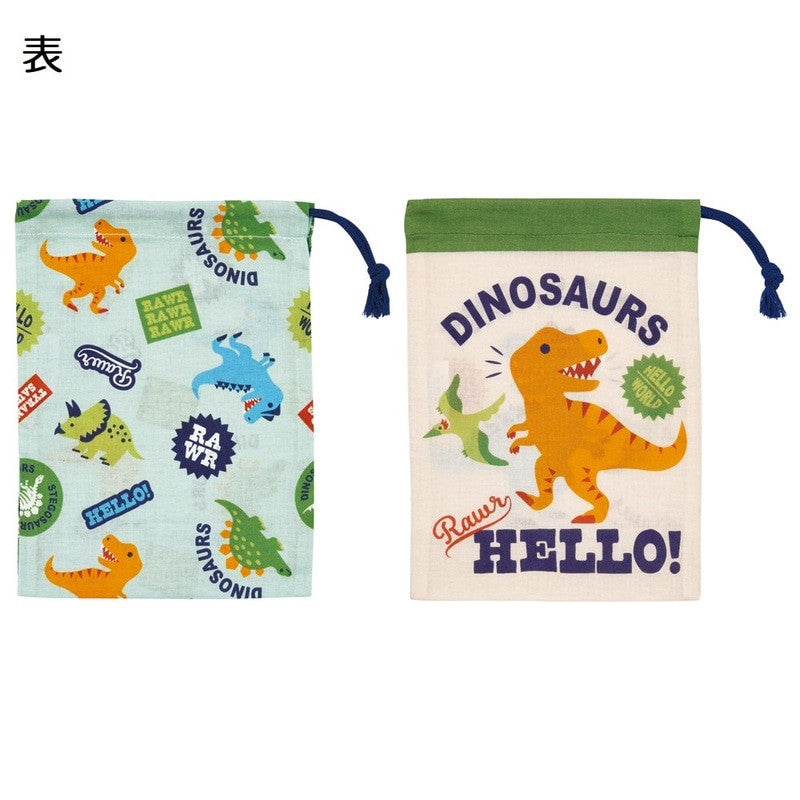 [발주상품 2~4 영업일 후 발송예정] 스케이터 DINOSAURS 캐릭터 컵 주머니 2개 세트 KB63W - 하카타몰