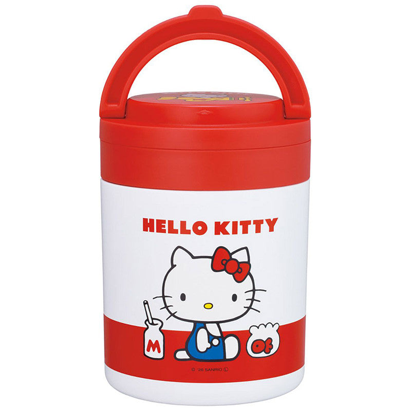 스케이터 헬로키티 캐릭터 접이식 핸들 보온 보냉 델리카포트 스프통 500ml LJFO5 - 하카타몰
