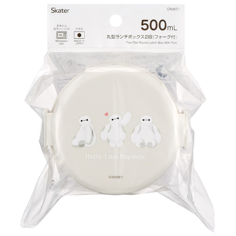 [발주상품 2~4 영업일 후 발송예정] 스케이터 베이맥스 sweet 캐릭터 원형2단 포크 도시락 500ml ONWR1 - 주방·식기 - 하카타몰