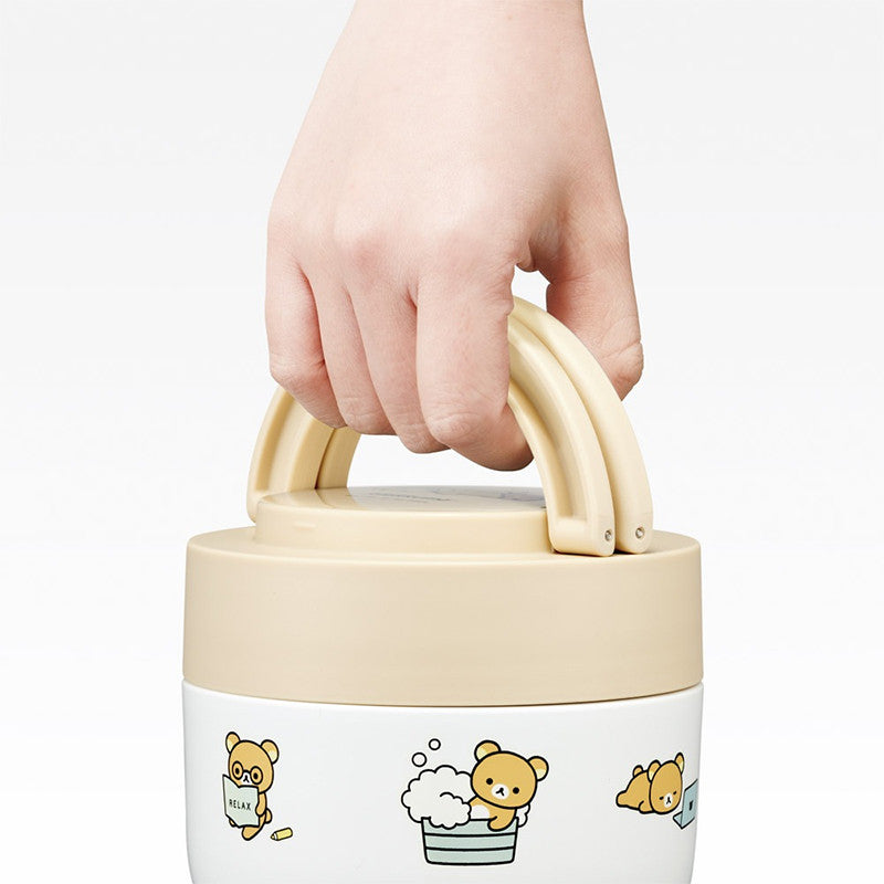 스케이터 리락쿠마 캐릭터 항균 접이식 핸들 스테인리스 돈부리 보온 보냉 도시락 540ml LDNO6AG - 주방·식기 - 하카타몰