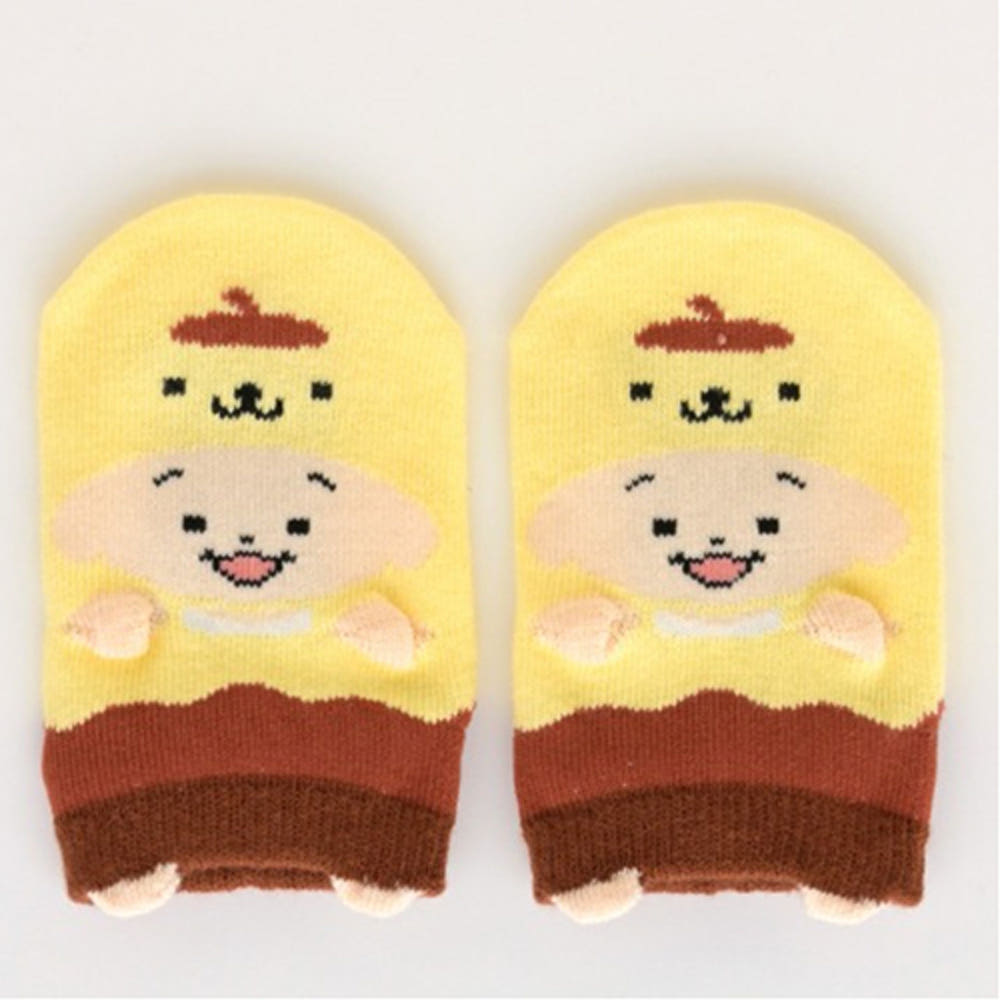 폼폼푸린 X 오오노타로 캐릭터 베이비 인형 양말 옐로우 9~15cm - 유아동의류 - 하카타몰