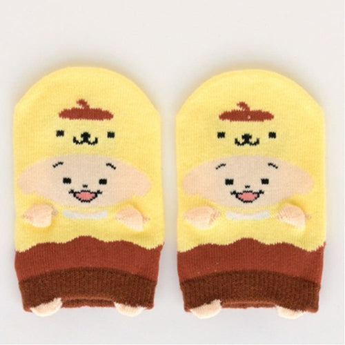 폼폼푸린 X 오오노타로 캐릭터 베이비 인형 양말 옐로우 9~15cm - 유아동의류 - 하카타몰