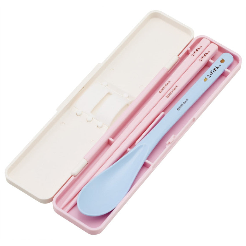 스케이터 코게빵 캐릭터 소리나지 않는 콤비세트 (스푼,젓가락,케이스) 18cm CCS3SA - 주방·식기 - 하카타몰