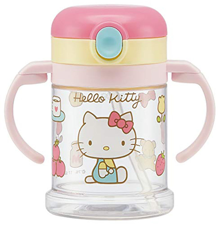 스케이터 접이식 핸들 원터치 빨대컵 260ml (미키, 키티, 곰돌이푸, 원숭이 조지, 이나이이나이바, 배고픈애벌레, 리사라슨, 시마시마구루구루) KSHW1N - 주방·식기 - 하카타몰