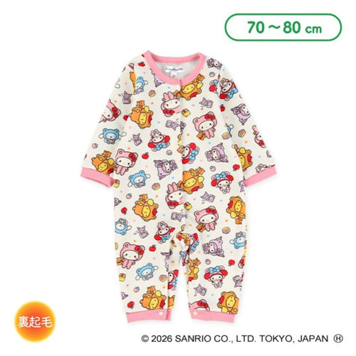 [발주상품] 산리오 안감 기모 앞여밈 긴팔 우주복 70~80cm - 하카타몰