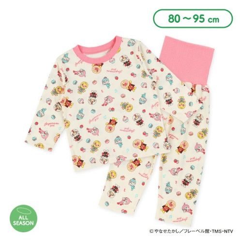 [발주상품] 호빵맨 복대형 긴팔 잠옷 상하세트 핑크 80~95cm - 의류 - 하카타몰