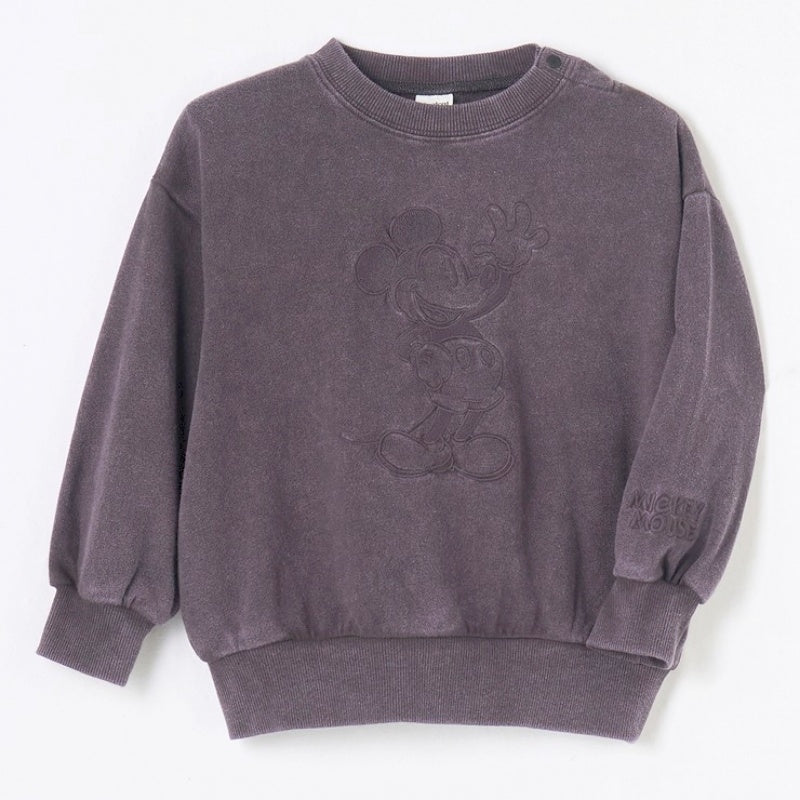 [발주상품] 미키마우스 맨투맨 다크 그레이 80~95cm - 의류 - 하카타몰