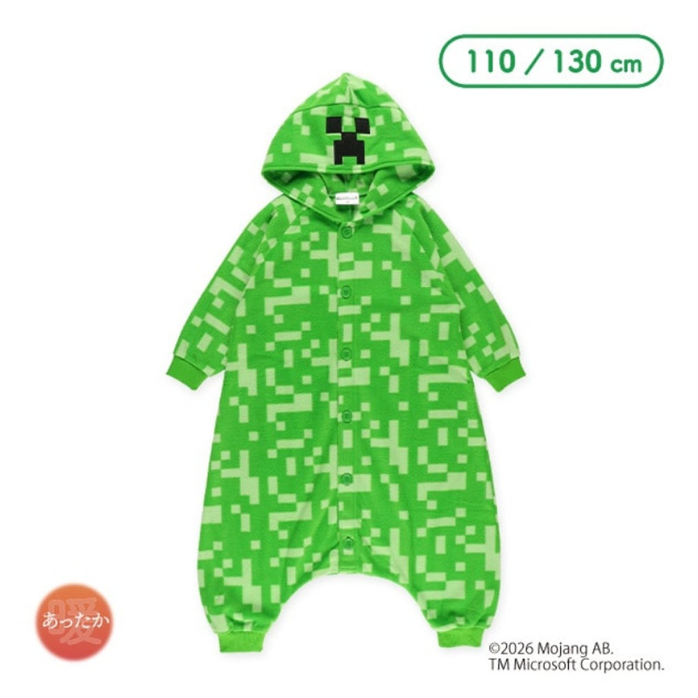 [발주상품] 마인크래프트 마이크로 플리스 앞여밈 코스튬 잠옷 상하세트 110~130cm - 의류 - 하카타몰