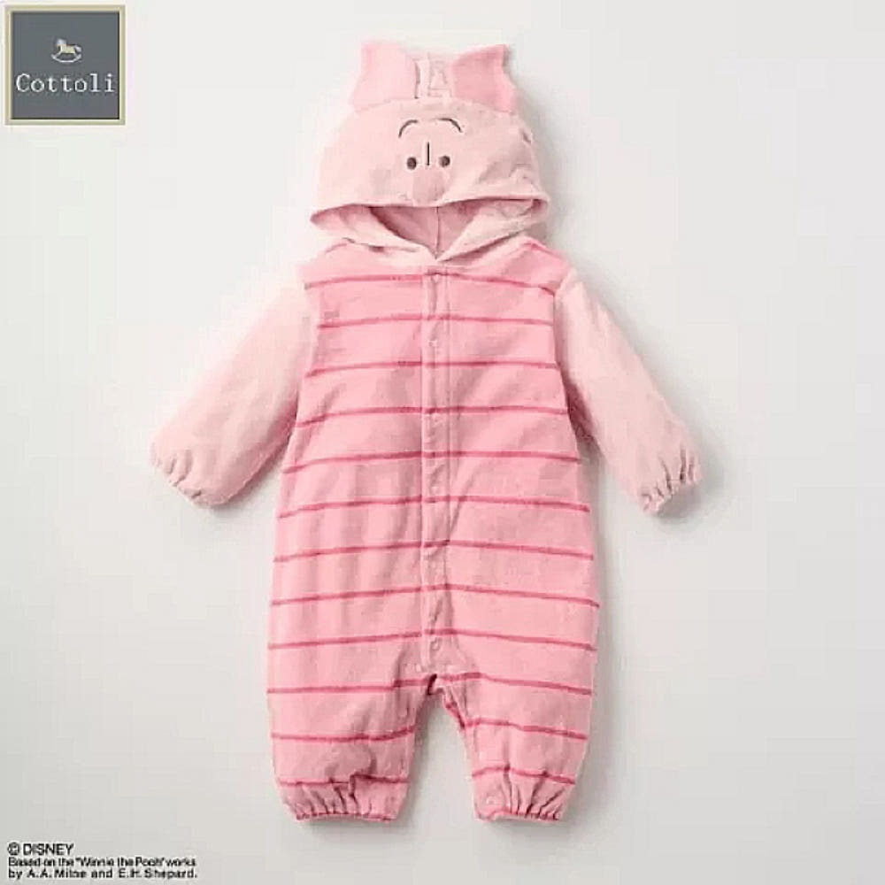 디즈니 피글렛 귀달이 후드 우주복 핑크 80cm - 하카타몰