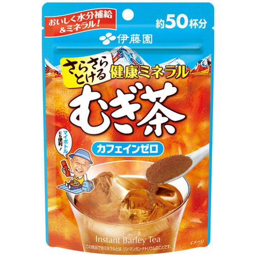 이토엔 사라사라 건강 미네랄 보리차 분말 40g 카페인 제로 지퍼백 포장 정면