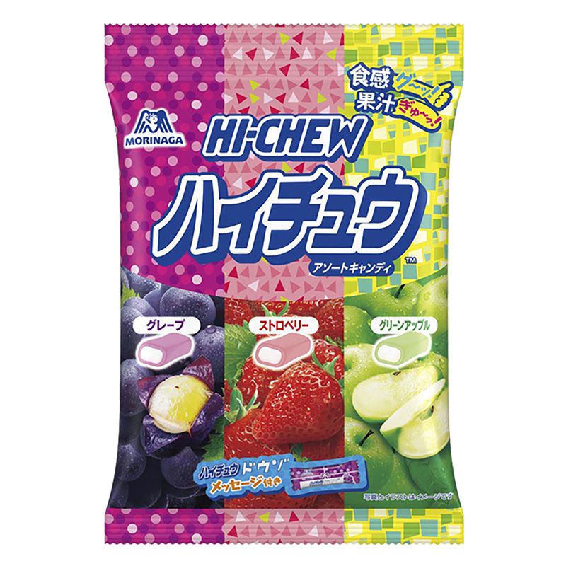 모리나가 하이츄 어소트 86g 포도 딸기 그린애플 정면