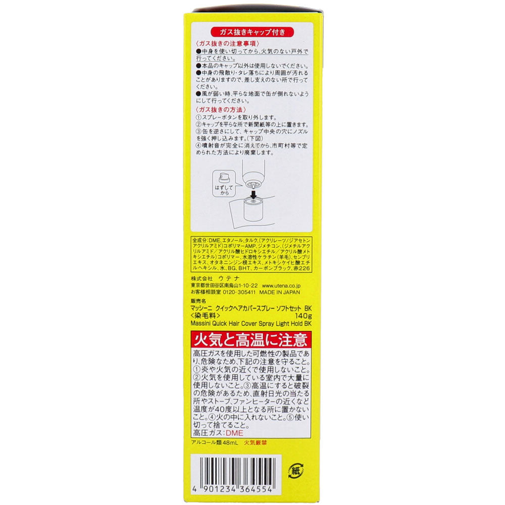 마시니 퀵 헤어 커버 스프레이 소프트 세트 블랙 140g 상세 3