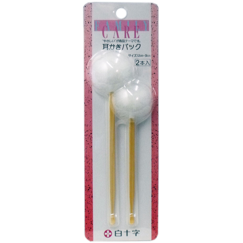 하쿠주지 패밀리케어 대나무 귀이개 12cm·9cm 2개 제품 포장