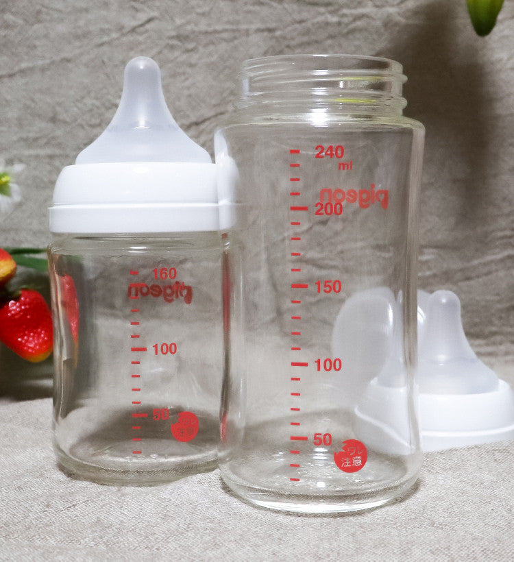 피죤 신 모유실감 내열유리 젖병 용량 눈금과 젖꼭지